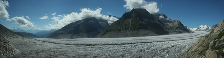 The Aletsch Glacier seen from Eggishorn August 2008