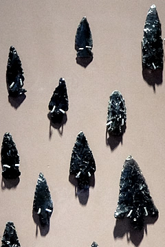 Obsidian spear tips