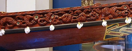 Maori war canoe, Te Papa, Wellington, New Zealand