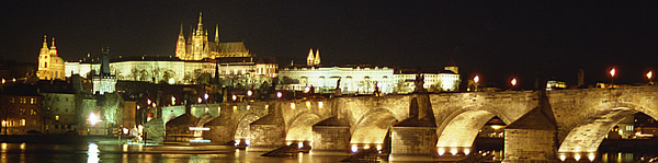 Prague skyline at night